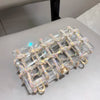 Handle Rhinestones Evening bag silver Crystal handmade Bags for Women Purses and Handbags Luxury Designer banquet bag