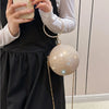 Circular Ring Portable Evening Bags Metal Sliver Round Ball Handbags for Lipstick Elegant Luxury Clutch Purse Wedding Wallets