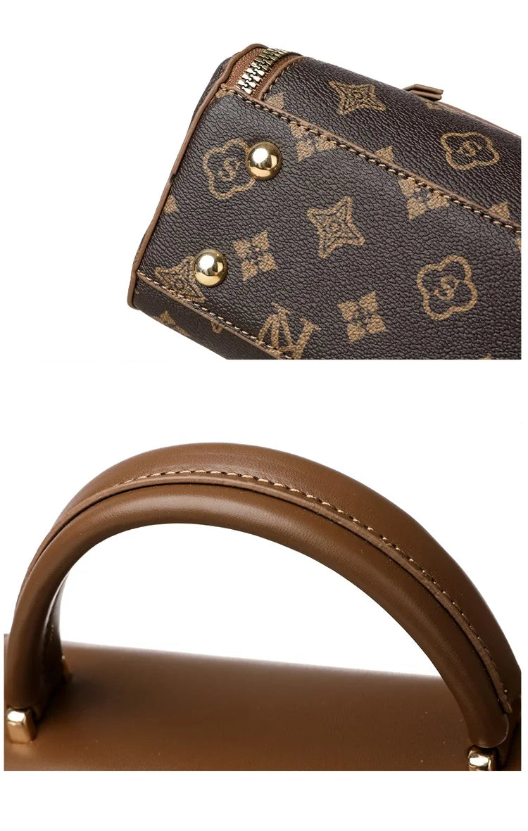 Bags for Women, Printed Fashionable Hand-Held Locks, Commuting Small Square Bag, Fashionable and Versatile Shoulder Crossbody Ba