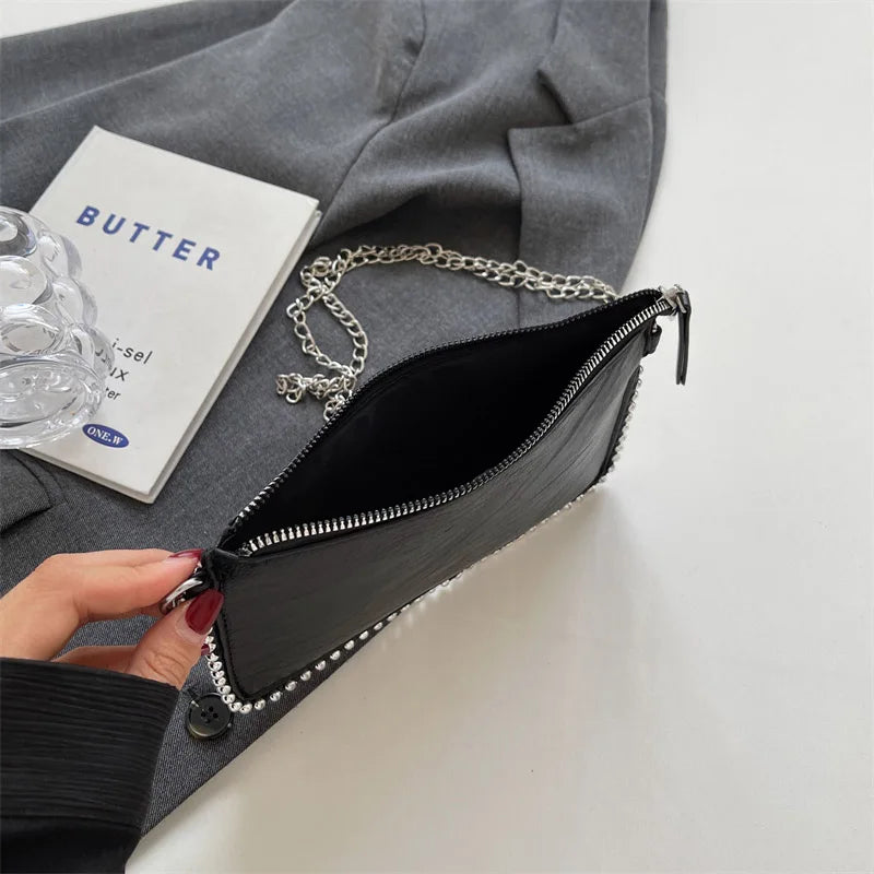 Solid color Design Crossbody Bags For Women Fashion Chain Mobile Phone Purses Fashion Shoulder Messenger Bag Sac A Main Female