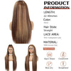 30 Inch Highlight 13x6 Lace Frontal Wig Human Hair  250 Density Highlight Ombre Colored Pre Plucked Human Hair Wigs For Woman