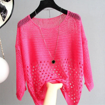 Spring and summer new ice silk knitted vest top hollow thin bottoming suspender street women's white shirt