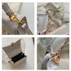 Bow Decor Lightweight Flap Bag, Business Casual Mini Women's Shoulder Bag Skinny Scarf Decor Square Bag For Teen Girls Women