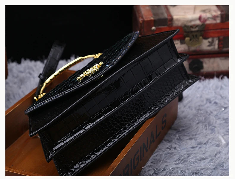 Leather Women's Bag 2025 New Fashion Snake-print Cowhide Small Handbags Shoulder Crossbody Bags Lady Party Messenger Shell Bags