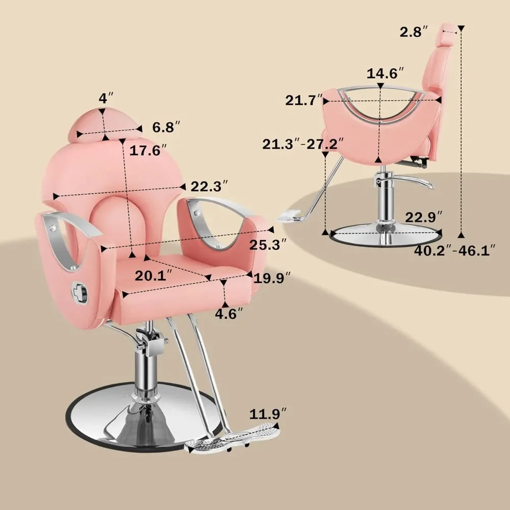 Barber Chair, Salon Chair for Hair, Height Adjustable Hair Chair with ProfessionalHydraulic PUM, Beauty Salon Hairdresser Chair