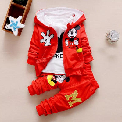 Baby Girls Boys Mickey Minnie Clothing Sets Spring Autumn Kids Outfits Hoodie+T-shirt+Pants Tracksuit Children Sport Suit - MAGUSTA BEAUTY