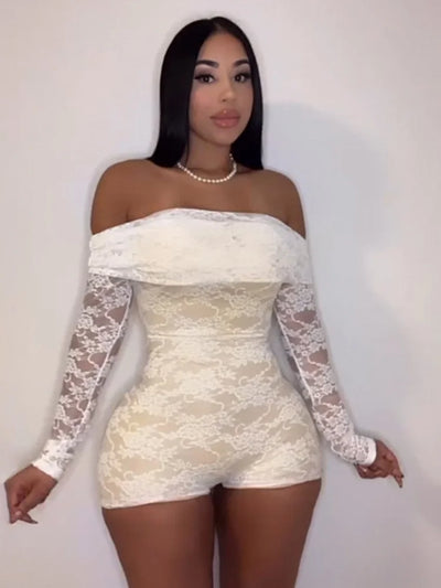 Sisterlinda Autumn Release Junior Short Sexy High Street Jumpsuits M24Q62420Girl Knit Lace White Slim Backless Fashion Jumpsuits