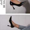 Shoes Woman 2024 Trend New Summer Red Heels Elegant Woman Black Heeled Pointed Toe Pumps Dress Leather White Ladies Shoe