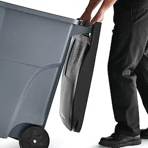 Commercial Products BRUTE Rollout Trash/Garbage CanBin with Wheels 50GAL Blu  for Restaurants Hospitals Offices Back of Hous