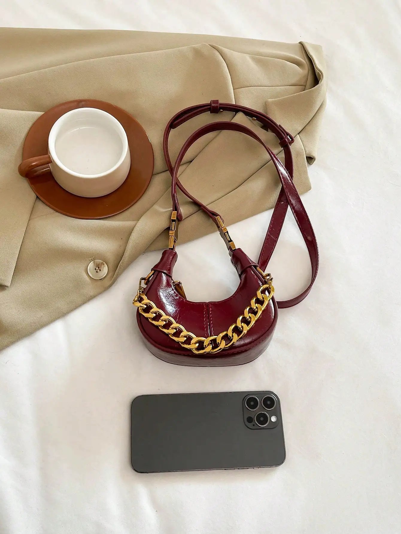 Fashionable Small Handbag, Minimalist Stylish Texture Elegant Style Shoulder Bag, New Casual 	Top Handle Bag For Women
