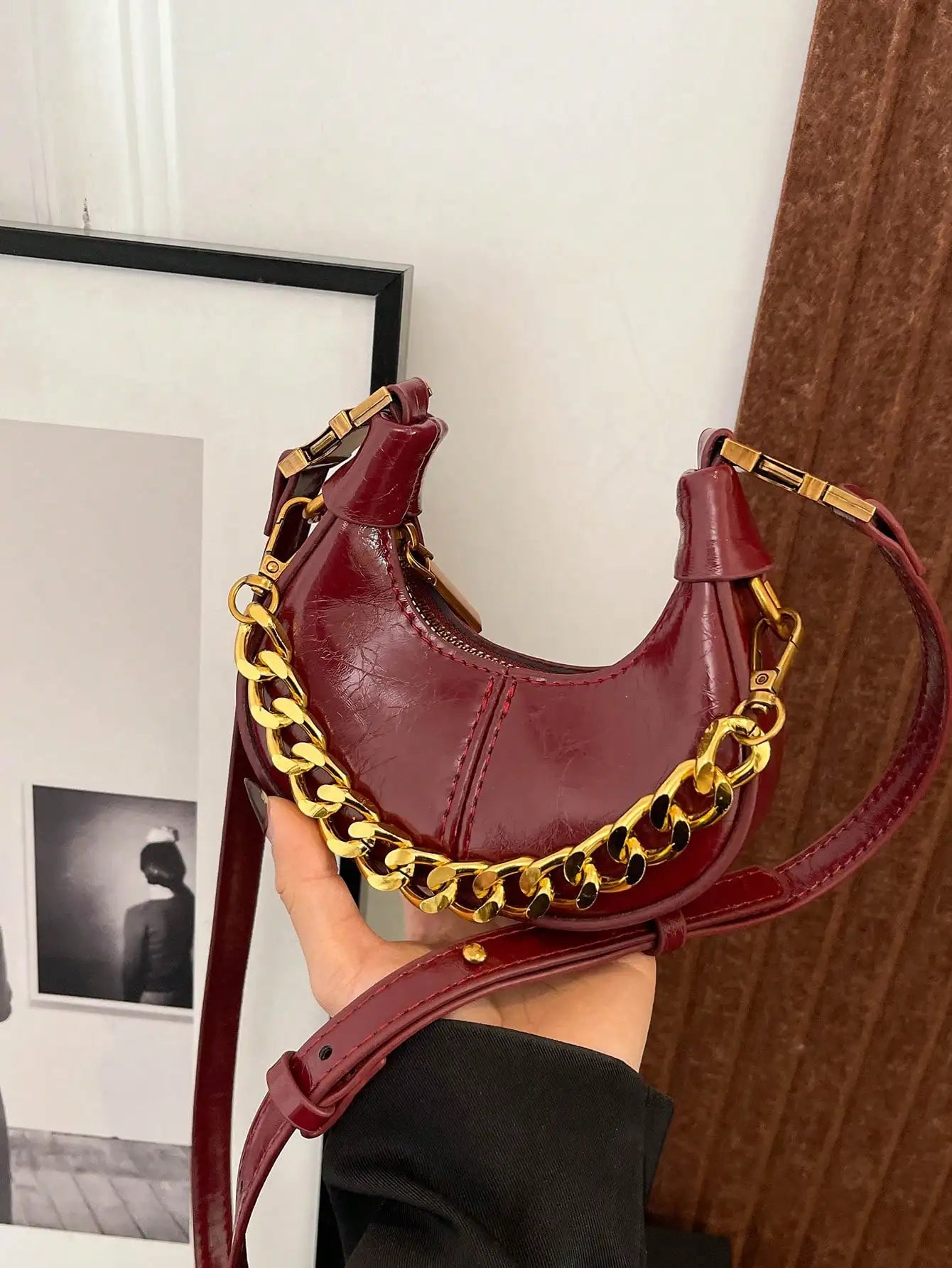 Fashionable Small Handbag, Minimalist Stylish Texture Elegant Style Shoulder Bag, New Casual 	Top Handle Bag For Women