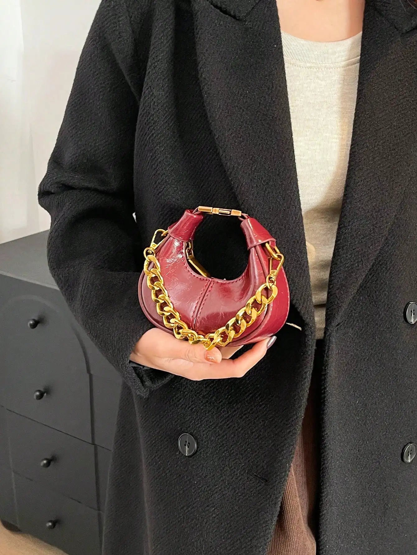 Fashionable Small Handbag, Minimalist Stylish Texture Elegant Style Shoulder Bag, New Casual 	Top Handle Bag For Women