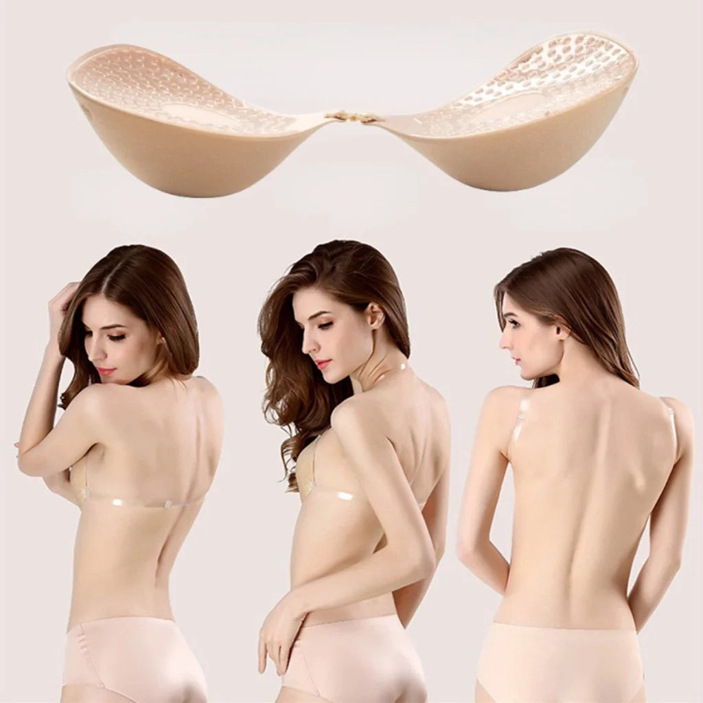 5cm Thick Bra Padding Silicone Invisible Bras Seamless Push Up Breast Stickers Pad Women's Nipple Cover Underwear