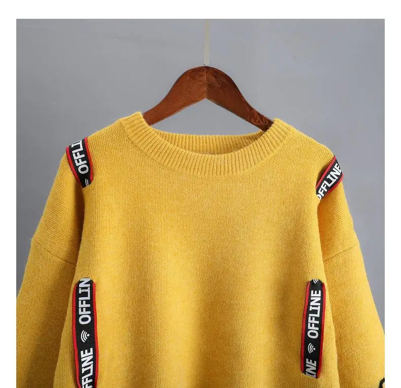Round Neck Loose Knit Sweater for Women's 2023 Spring and Autumn Korean Version New Fashionable Casual Women's Top