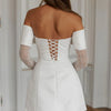 Amanda Stain Off the Shoulder Long Sleeve robes de soirée A-Line Up to Thigh Length Evening Dresses Valentines Day Wedding Dress