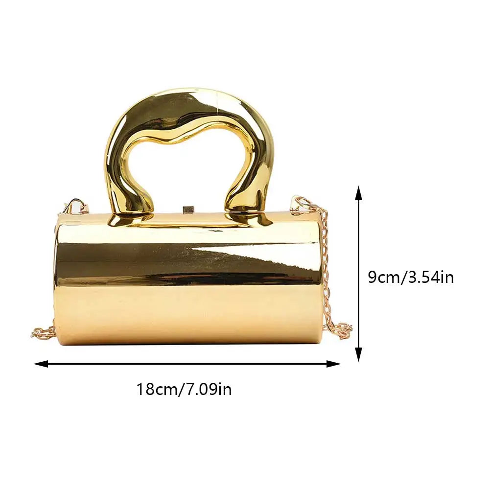 Women Mini Evening Bag Metal Handles Wallet Shoulder Bag Solid Color Clutch Bag Large Capacity Everyday Shoulder Bag Daily Bag