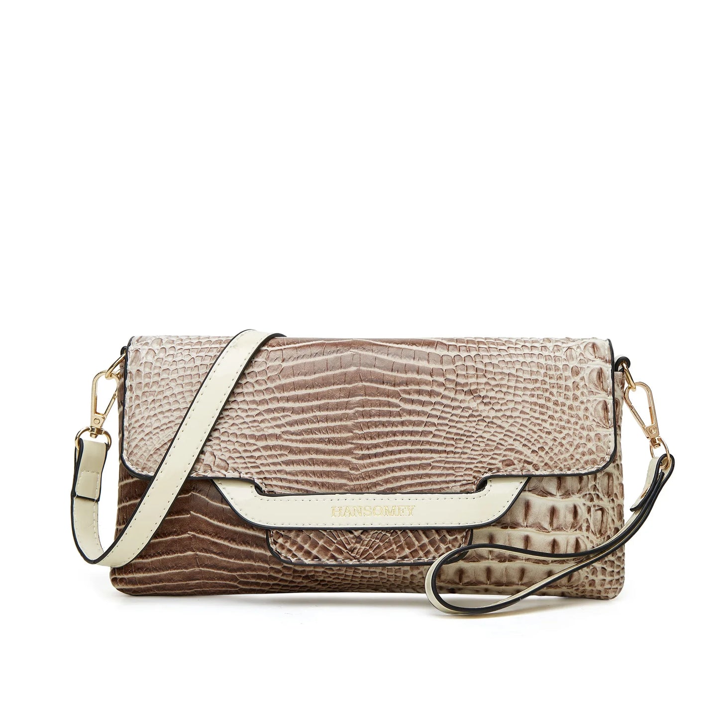 New Fashionable Large Capacity Crocodile Pattern Handbag Trendy Women's Crossbody Bag Quality Single Shoulder Bag Motorcycle Equ