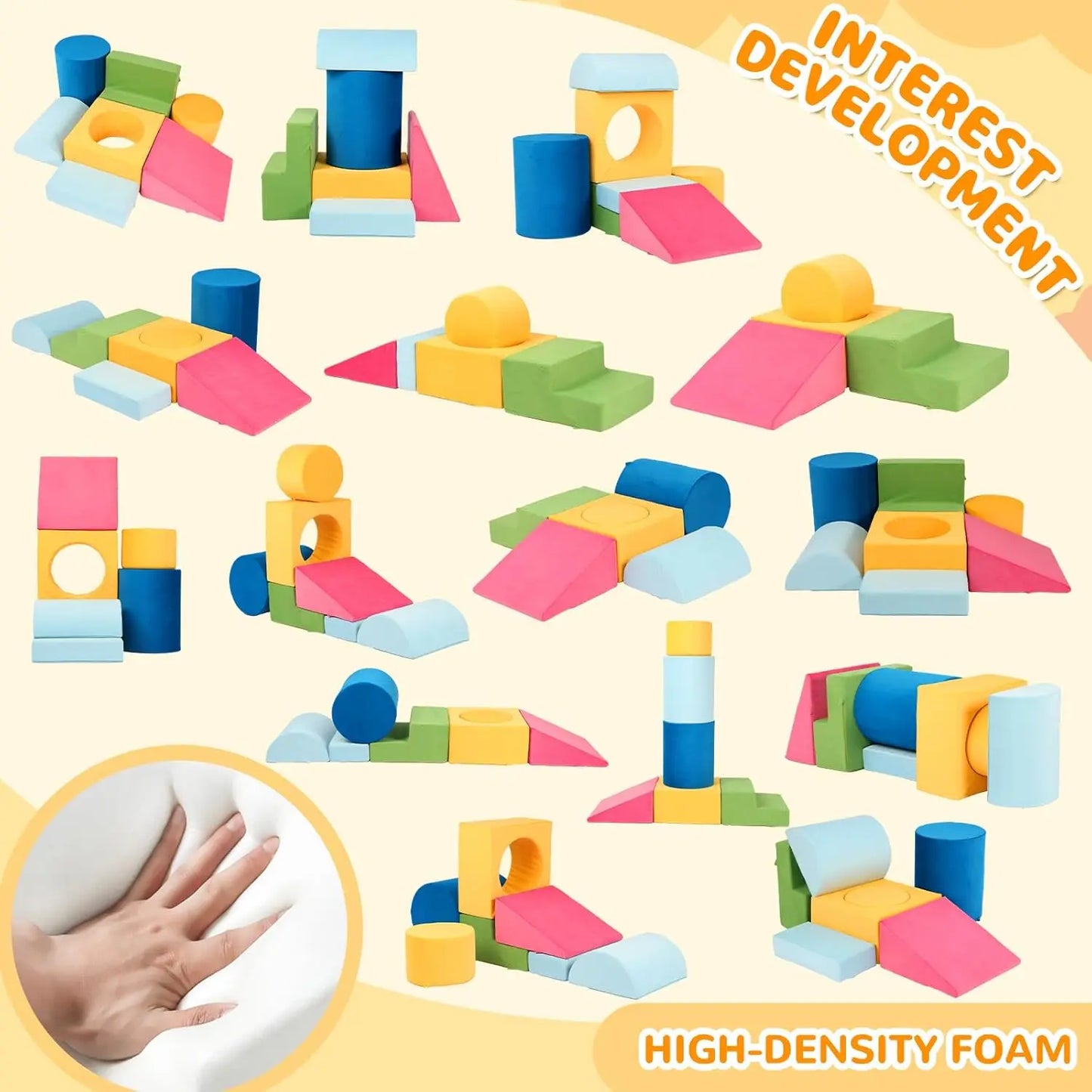 Toddler Climbing Toys Indoor, 7-Piece Colourful Foam Climbing Blocks For Toddlers, Soft Play Climbing For Toddlers, Modular