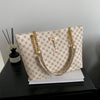 Luxury Old Money Tote Bag - Printed PU with Metal Chain Strap,Spacious & Lightweight for Women Commuting Travel