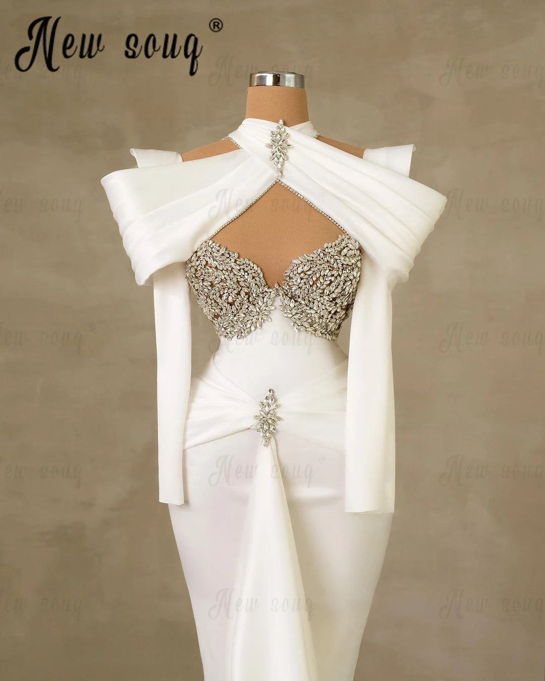 3 Designs Formal Evening Dress Heavy Customized Silver Crystals Beading Prom Gown Elegant Wedding Party Dresses Vestido De Noiva