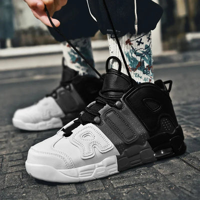 Men's Basketball Shoes Air Cushion Outdoor Wearable Non-slip Sneakers Breathable Gym Training Footwear Black Sneakers Women