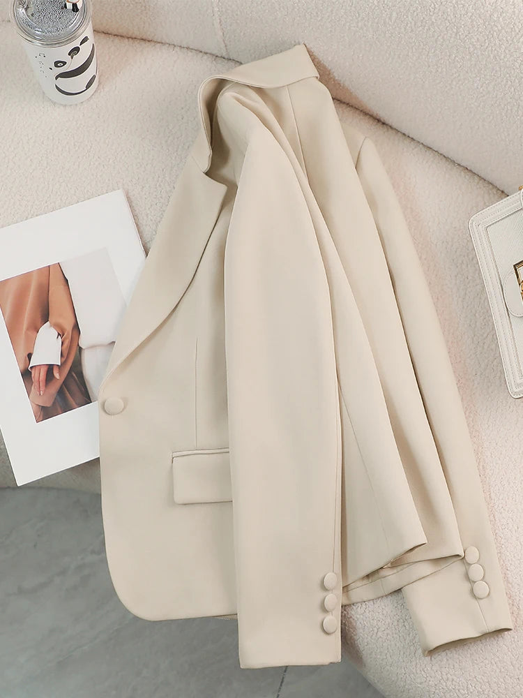 Women Blazer Ladies Red Green Beige Black Solid Female Business Work Wear Slim Formal Jacket Coat For Autumn Winter