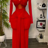 New Women's Long Dresses Sexy Round Neck Full Sleeve High Waist Elegant Splice Bodycon Evening Vestidos Maxi Party Night Dress