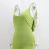 Ruffles Backless Sheath Bodycon Maxi Dresses Party Sleeveless Camisole Robe Femme V Neck Summer Dress Woman Sexy Vestidos Mujer