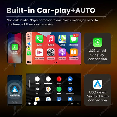 2DIN MP5 Video Player 7'' Universal Car Radio Multimedia Support Bluetooth USB TF FM Carplay Android Auto Touch Stereo Autoradio