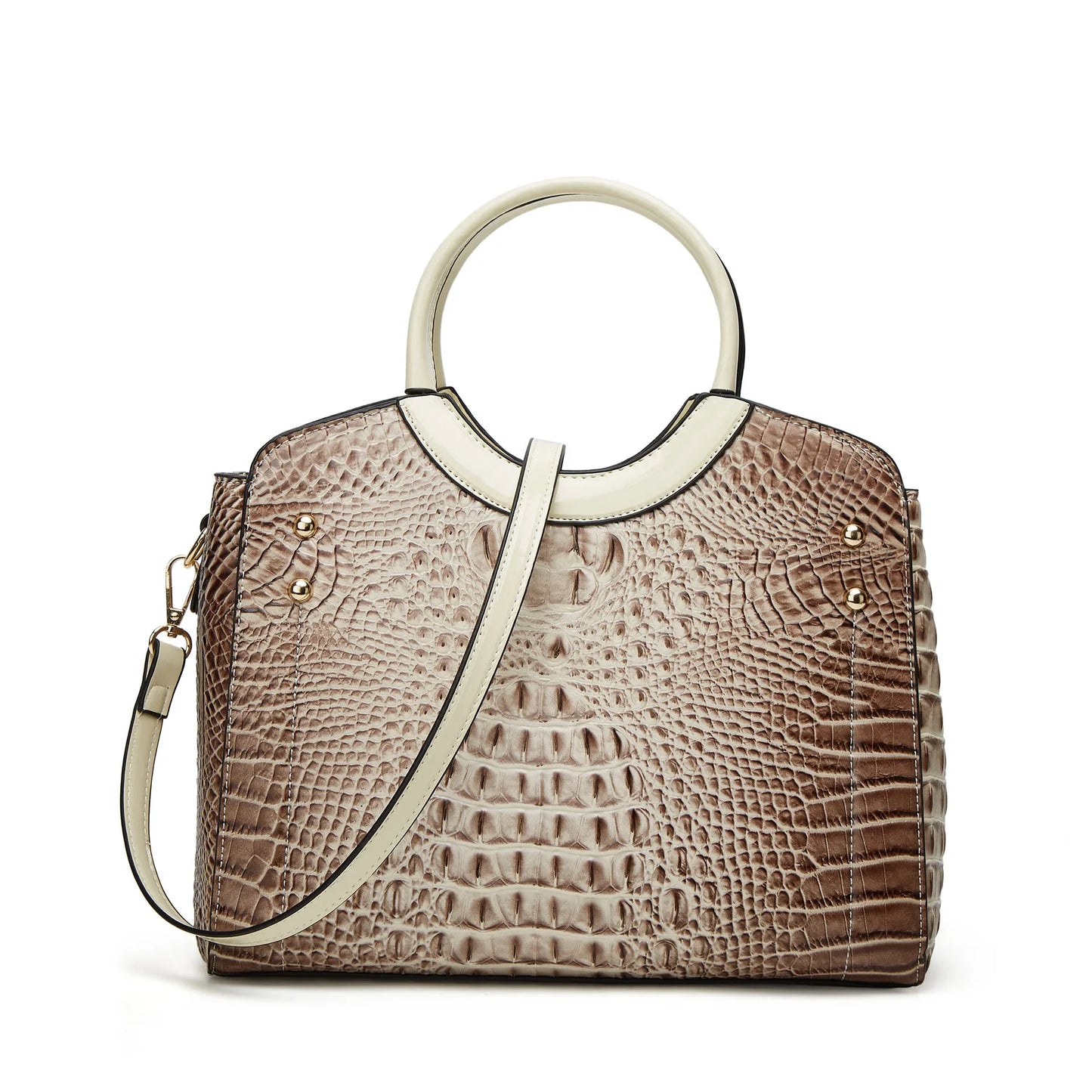 New Fashionable Large Capacity Crocodile Pattern Handbag Trendy Women's Crossbody Bag Quality Single Shoulder Bag Motorcycle Equ