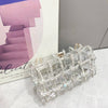 Handle Rhinestones Evening bag silver Crystal handmade Bags for Women Purses and Handbags Luxury Designer banquet bag