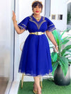 Robe Africaine Femme African Dashiki Clothing Party Evening Dresses Ruffle Sleeve Maxi Dress Dubai Turkey Kaftan Abayas Outfits
