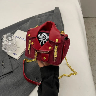 Rivet Small Clothes Shape Shoulder Bag Fashion Women's Ins Jacket Coat Crossbody Small Square Bag