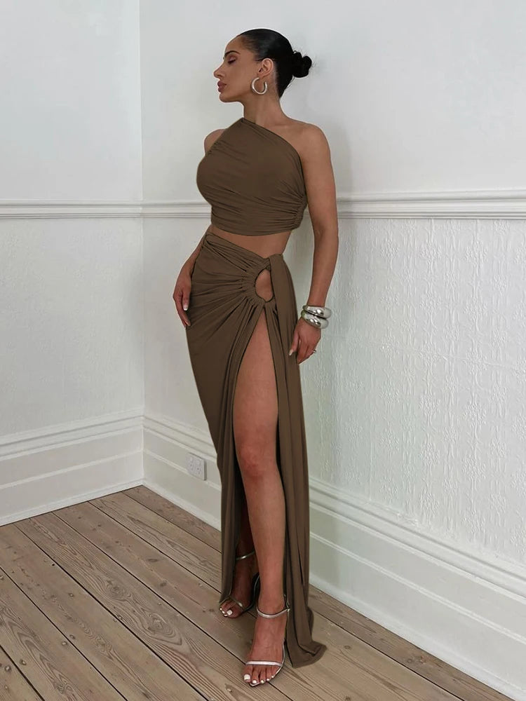 Dulzura Women 2024 Summer Tank Tops Long Skirts Party Club Vacation Two Piece Matching Sets Outfits Wholesale Items For Business