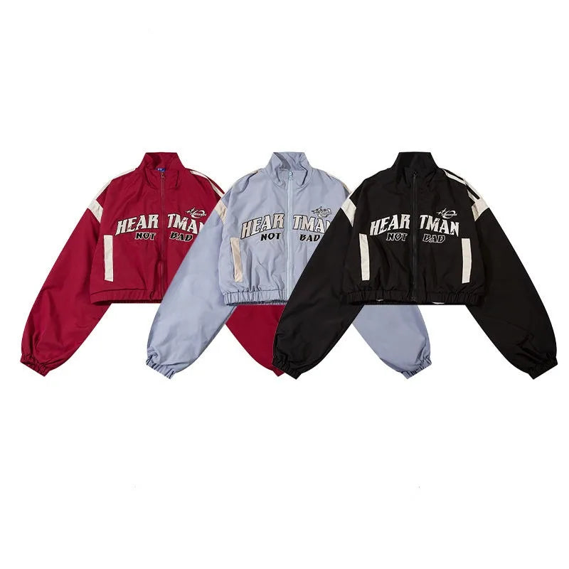 American Retro Spice Girls Tide Brand Short Trench Coat Women Y2K High Waist Motorcycle Wind Red High Street Baseball Uniform