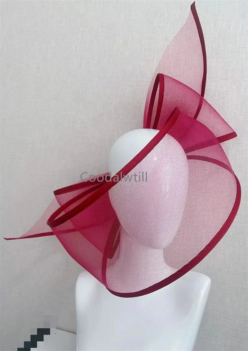 White Net Wedding Fascinator Elegant Hat Women Kentucky Derby Race Headpiece Fashion Party Mesh Chapeau Cap For Ladies Event