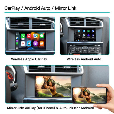 Wireless  Carplay Android Auto pour KIT Cristaux SMEG Picasso C4 C5 DS4 DS3 DS5 308 508 5008 3008 Accessory Multimedia