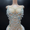 New sexy side slit dance performance costume, birthday party, socialite live house outfit