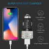 MINISO Retractable 3 in1 Fast Charge Data Cable Car Fast Charge Line Type-C For iphone samsung huaw Dual USB Car Charger