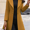 Autumn Winter Women Coats Fashion Lapel Collar Korean Style Slim Jackets Mid-Length Solid Color Button Office Lady Clothes - MAGUSTA BEAUTY