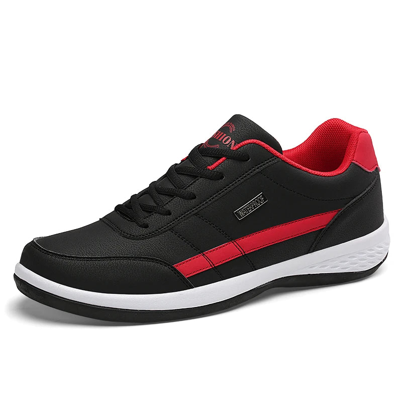 NKLSA New Men's Shoes Spring Autumn Waterproof Walking Sneakers Casual Men Leather Sneakers Non-Slip Shoes Mens Tennis Shoes