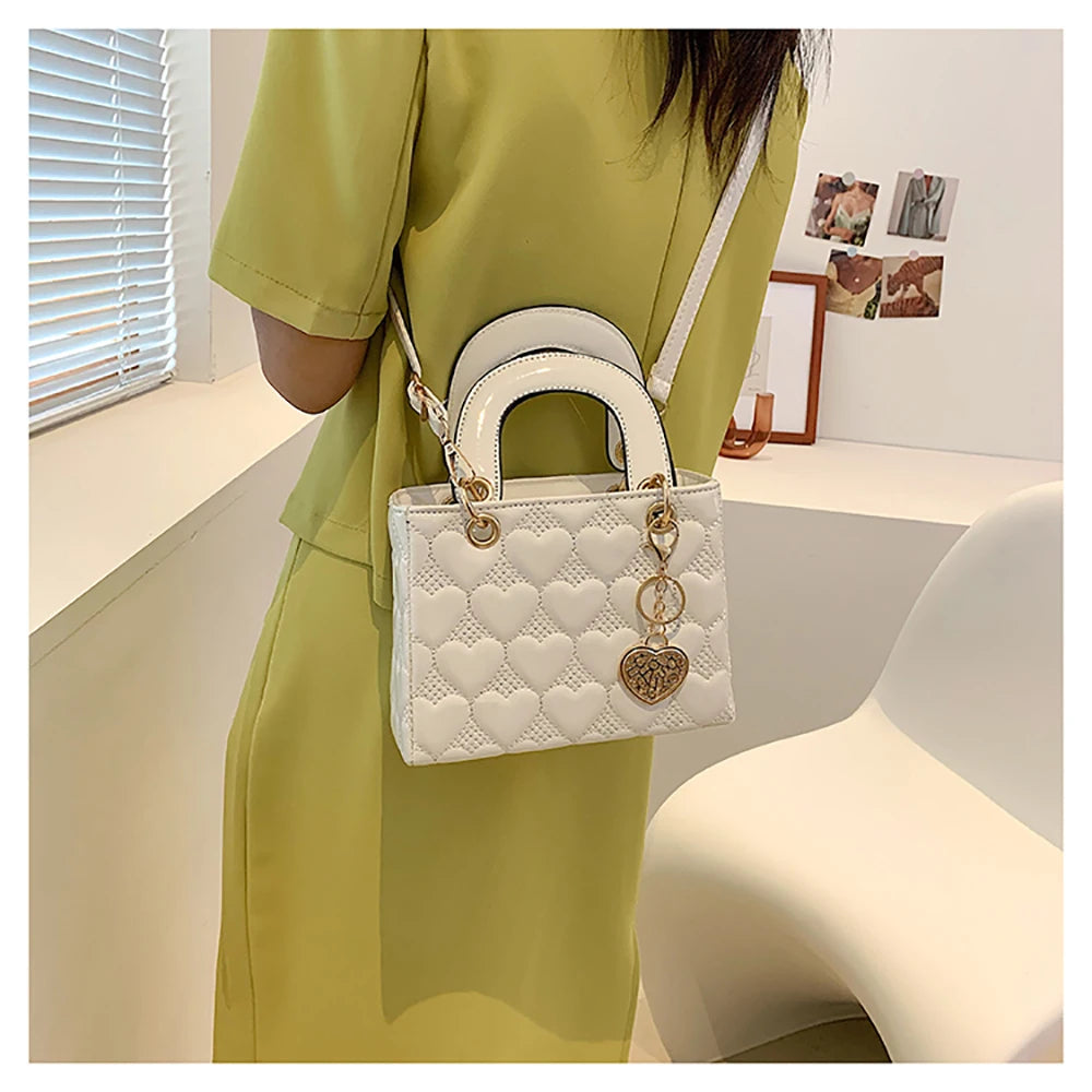 Red Love Patent Leather Bright Surface Handbag High-end Design Sense Wedding Bag Women's New Fashion All-matching Crossbody Bag