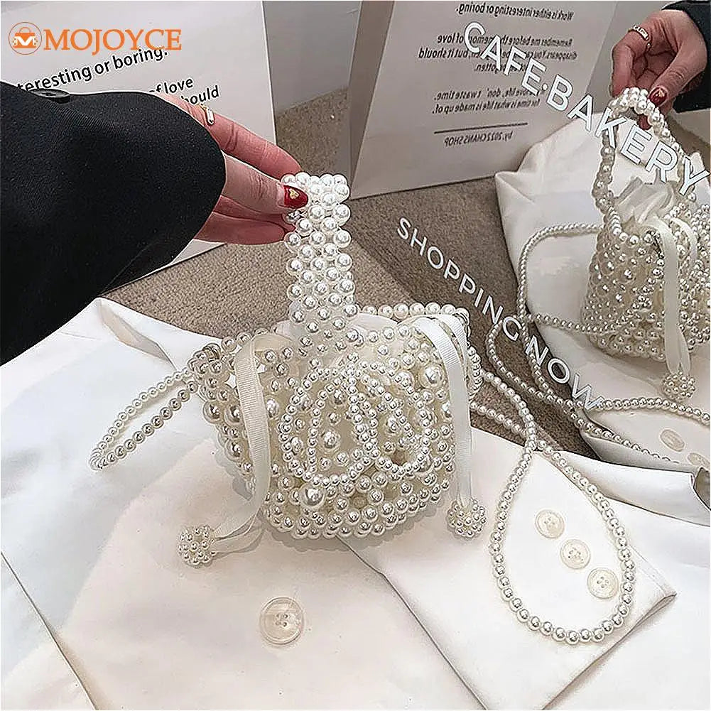 Mini Pearl Bag Luxury Women’s Handheld Bead Bag Purses Fashion Banquet Party Shoulder Bag Pearl Beaded Clutch Purse Mini Bags