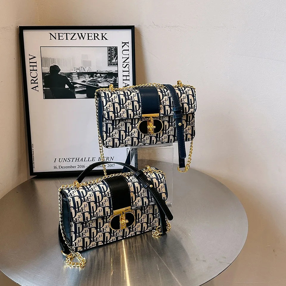 Letter Print Lock Luxury handbags Women Shoulder Bags Designer Crossbody Purses Handbag Chain Strap Clutch Bag 2025 New Small
