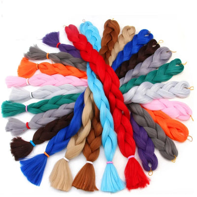 Synthetic Jumbo Braiding Hair Ombre Rainbow Hair Extensions DIY Jumbo Hair Box Braids Hairpieces