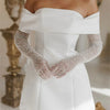 Amanda Stain Off the Shoulder Long Sleeve robes de soirée A-Line Up to Thigh Length Evening Dresses Valentines Day Wedding Dress