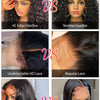 13x6 Hd 250 Density Afro Kinky Curly Wig 100% Human Hair 13x4 4c Edges Frontal Deep Wave Curly Lace Front Wigs For Women on sale