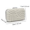 Beading Women Clutch Bags Pearl Hollow Out Metal Chain Shoulder Handbags Flap Glitter Rhinestones Party Dinner Prom Cocktail Eve