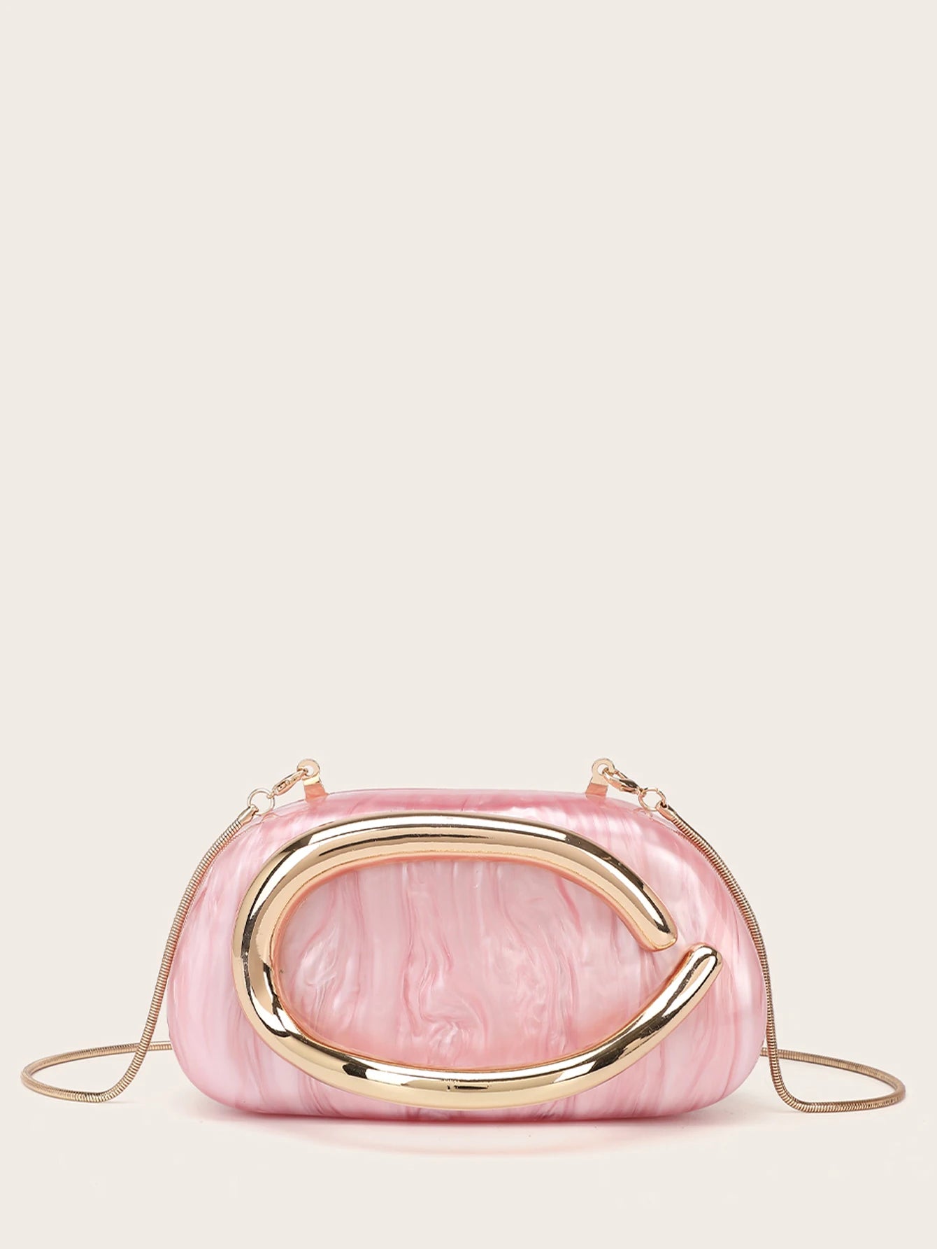 Women Acrylic Clutch Box Handbag Metal Handle Evening Bag Trendy Ladies Shoulder Crossbody Purse for Wedding Prom Cocktail Party