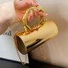 Women Mini Evening Bag Metal Handles Wallet Shoulder Bag Solid Color Clutch Bag Large Capacity Everyday Shoulder Bag Daily Bag
